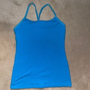LULULEMON POWER Y SIZE 6 BLUE TANK